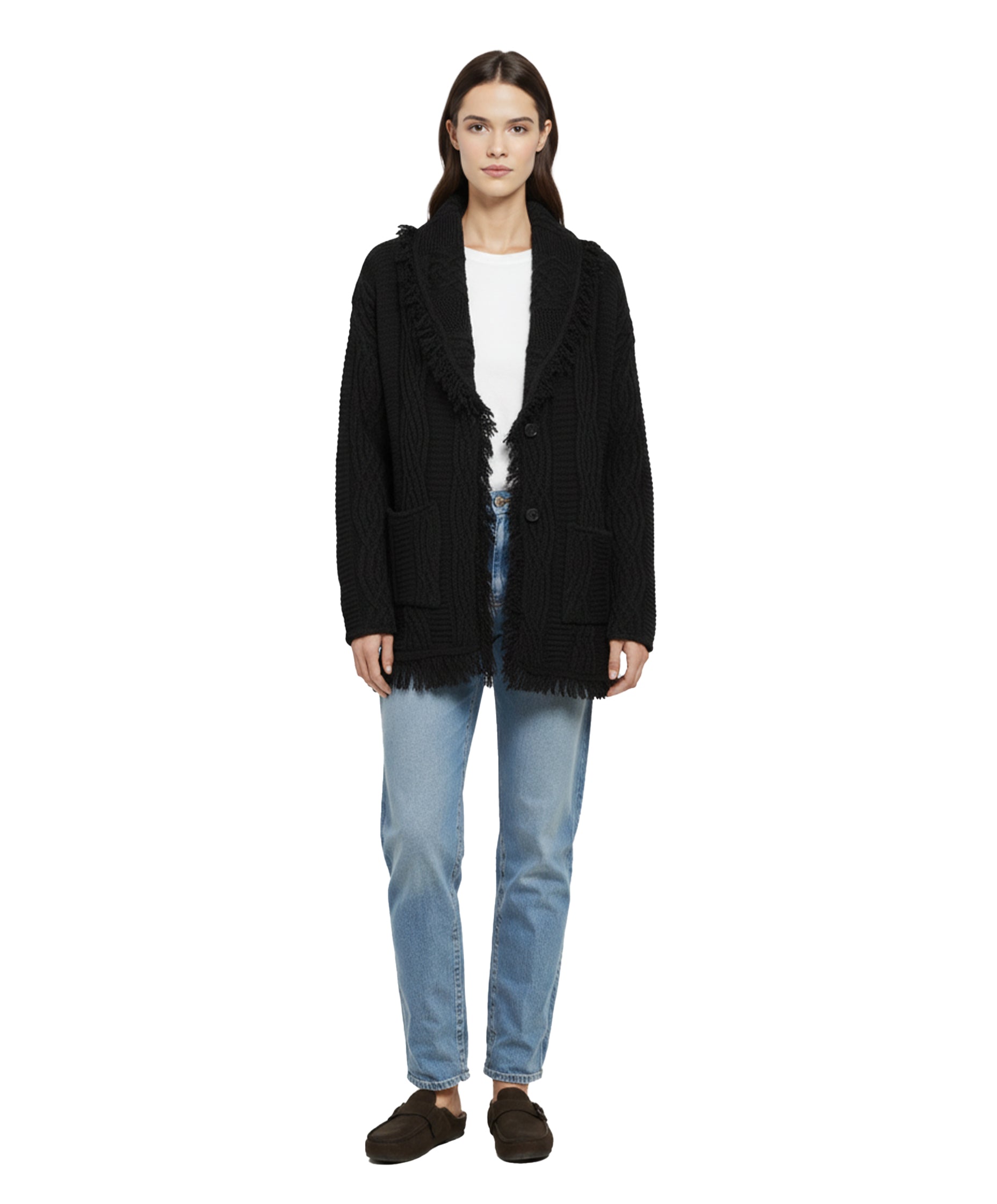 Equinox Black V-Neck Heritage Cardigan